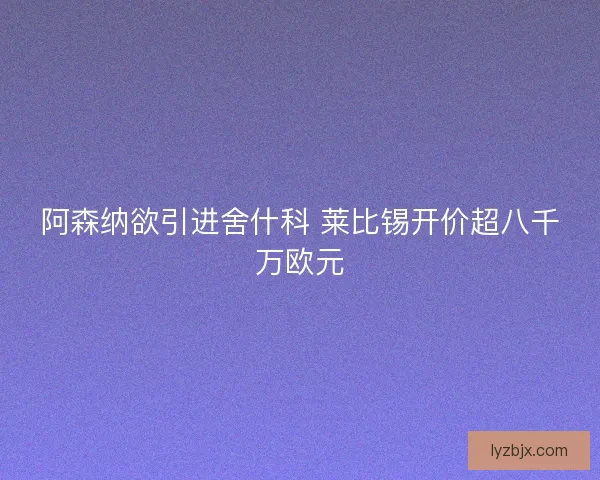 阿森纳欲引进舍什科 莱比锡开价超八千万欧元